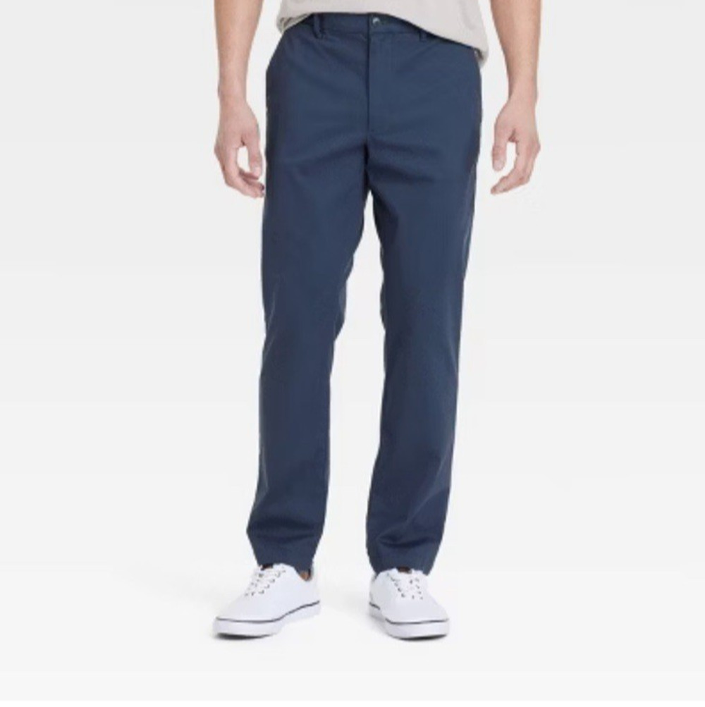 Lands End Pants Mens Size 34 Preppy Chino Career Office Casual Blue Slacks